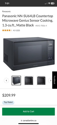 Panasonic Microwave- Hardly Used, Like New