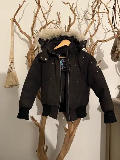 Free Delivery! Moose Knuckles-Style Kids Black Bomber Jacket, View more