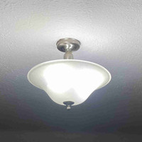 Two Ceiling Mount Light Fixtures with 3 Lights 