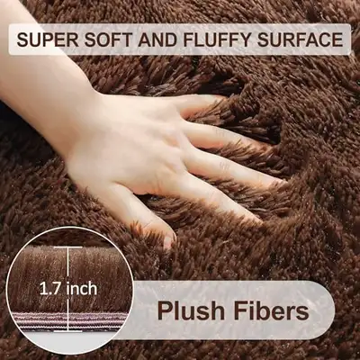 ZJYeRug Brown Plush Runner Rug – Non-Slip, Soft & Washable for B, View more