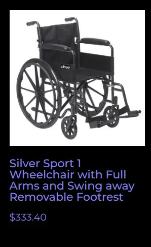 Wheelchair with Full Arms and Swing away Removable Footrest, View more