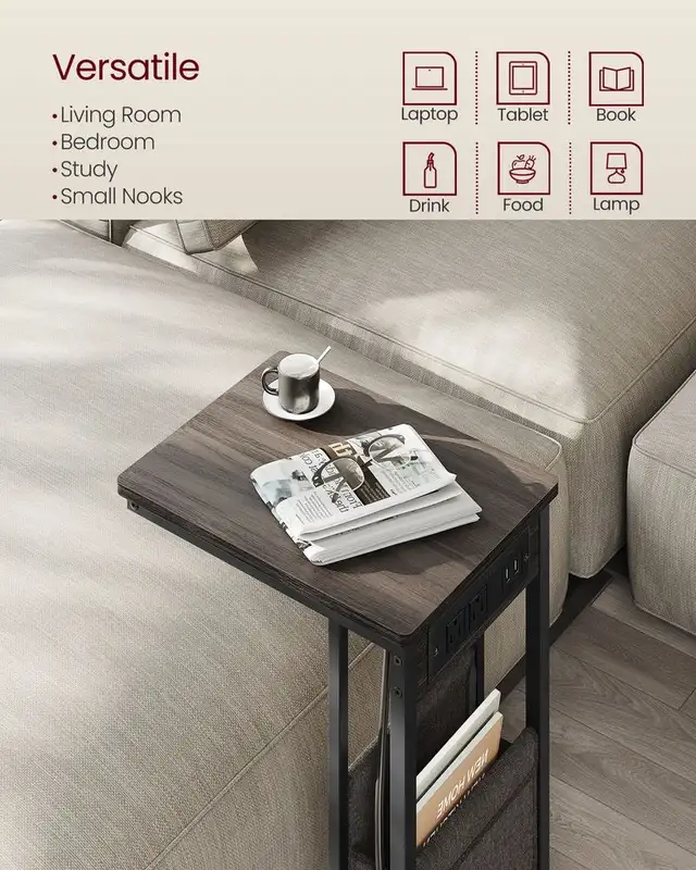 C-Shaped Side Table with Charging Station in Other Tables in Oshawa / Durham Region - Image 6