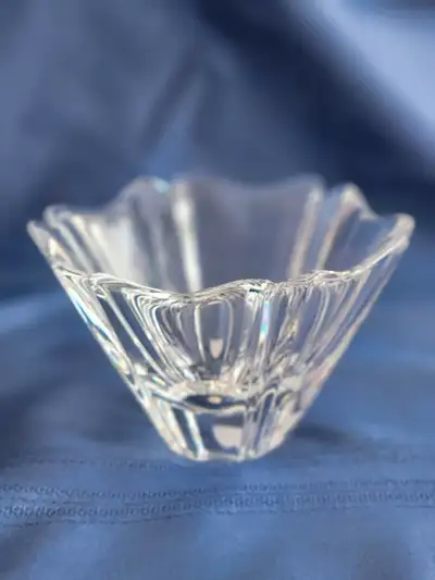 Vintage Orrefors crystal faceted orion bowl, View more