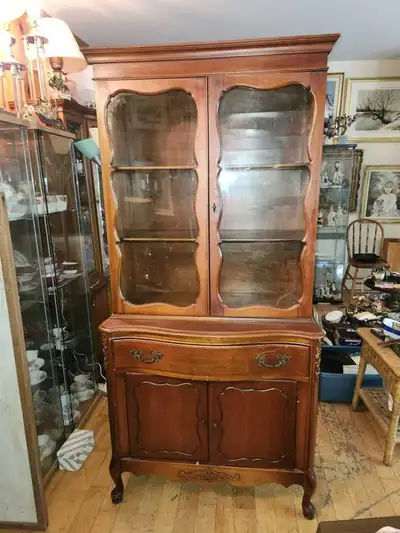Beautiful vintage solid wood China Cabinet / Display Cabinet. Ha, View more