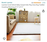 *NEW* Coral Velvet Area Rug -Play Area -Mat 