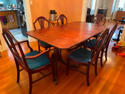 Free: Antique Canadian-Made Dining Table with 6 Chairs (North To, View more