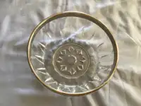 Glass Bowl with Silver Rim