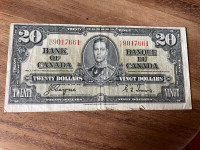 1937 Canadian 20 dollar bill prefix KE