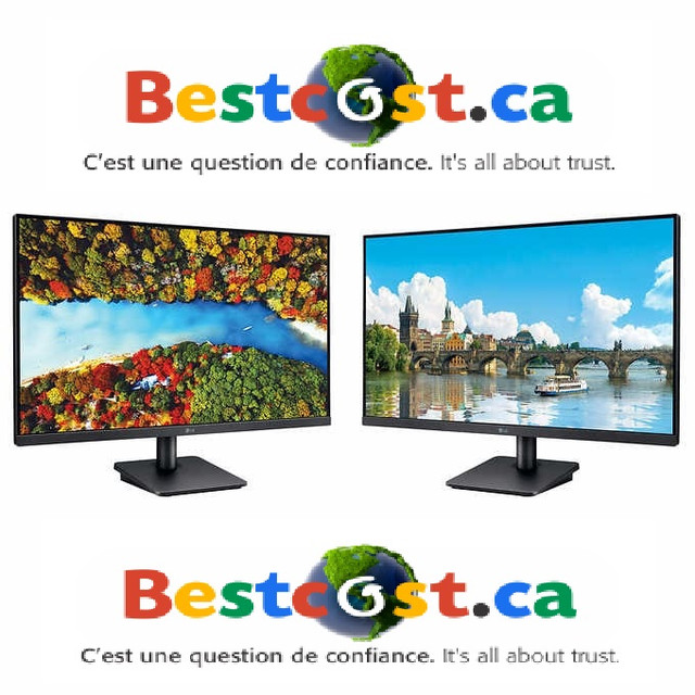 Moniteur LED 27'' 27MP41D-B2 1920x1080 75Hz AMD LG (KIT DE 2 ) dans Moniteurs  à Laval/Rive Nord