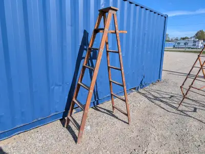 VINTAGE TALL WOODEN STEP LADDER, View more