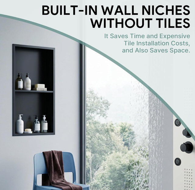 24"x12" Shower Niche Steel Double Shelf Organizer in Storage & Organization in Edmonton - Image 6