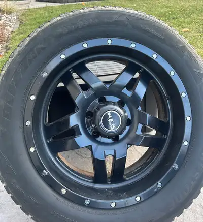 275/55/20 Bridgestone Blizzak tires (snow and ice - google what new would look like) with Aluminum w...