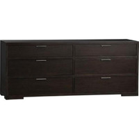 6 drawer black wooden dresser