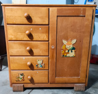 Solid Wood Baby Dresser w/ 5 Drawers & Cubby Space
