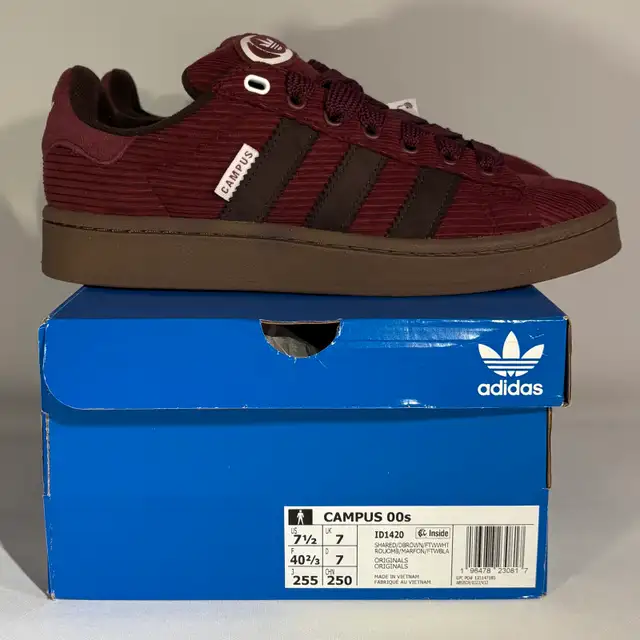 NEW ADIDAS CAMPUS 00s SHADOW RED DARK BROWN MENS SHOES SIZE 7.5  in Men's Shoes in Mississauga / Peel Region - Image 2