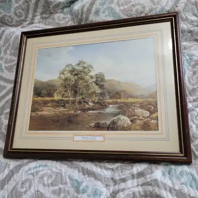 Beautiful Vintage Birches by the River by David Bates, View more