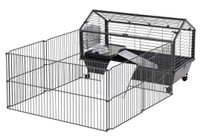 Guinea pig cage with play run
