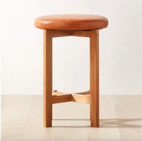 Brown leather/wood Kitchen counter bar stool (CB2)