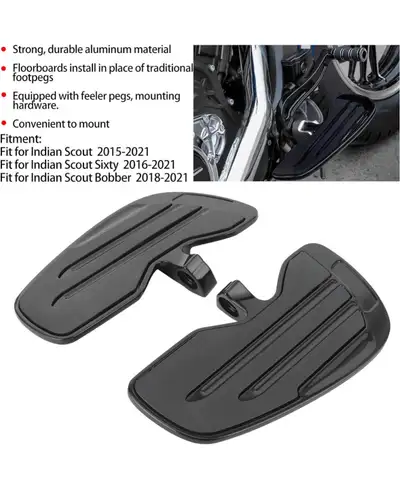 Selling a pair of new Motorcycle Footpegs, Aluminum Front Rider Floorboards Fit for Indian Scout/Six...