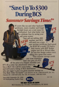 1990 BCS Summer Savings Time Original Ad 