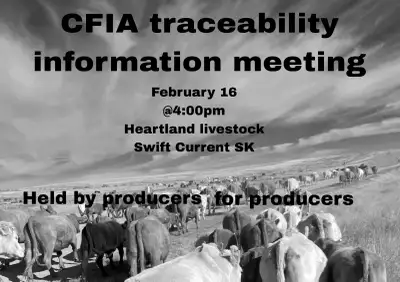 CFIA regulation cattle producer meeting, View more
