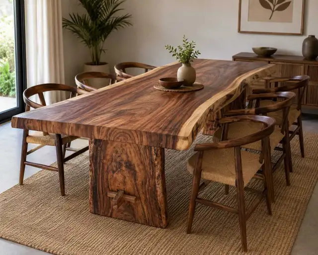 Teak dining table