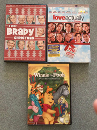 Christmas DVDs EUC A Very Brady Christmas Love Actually Winnie 