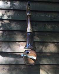 Hand-Crafted 2 pce Black Walnut Hanging Wooden Birdhouse #12