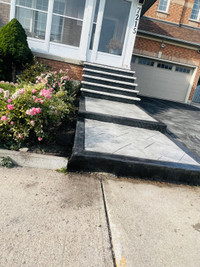 Concrete work and legal separate entrance work and landscaping