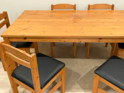 IKEA vintage dining table and chairs, View more