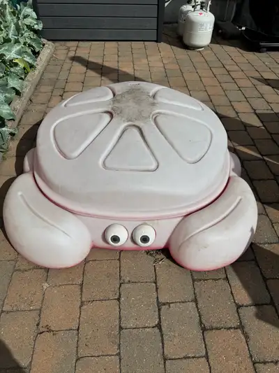 Sandbox in good condition. The color has faded over the years but still 100% functional. Sand includ...