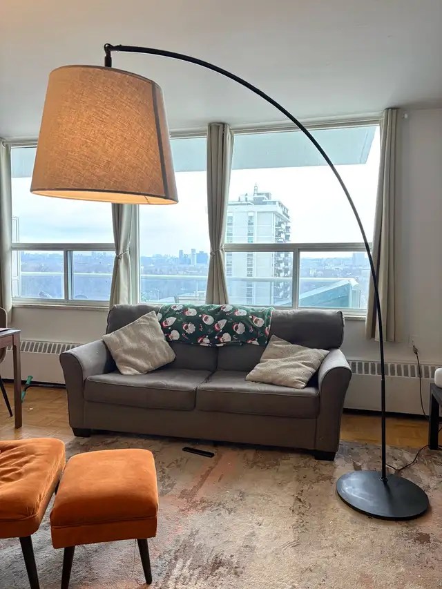 Arched Floor Lamp (Black) + Shade Included - IKEA SKAFTET in Indoor Lighting & Fans in City of Toronto - Image 3