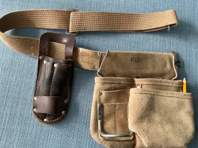 KUNYS LEATHER POUCH, POCKET TOOL HOLDER & NYLON BELT. , View more