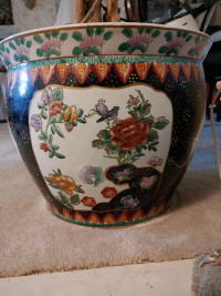 Large Vintage Asian Fish Bowl planter/pot