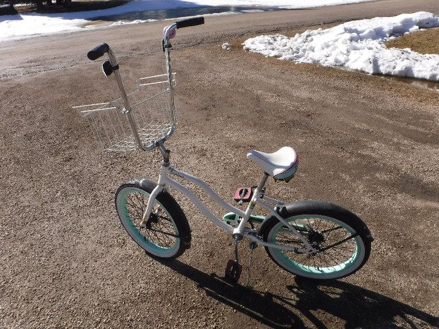 Huffy 20" cruiser with big ape's and large basket in Kids in St. Albert