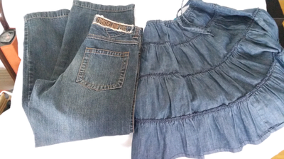Girls Buggy Timberland Jeans and Jeans Skirt - Size 8-10, View more