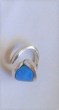Sterling silver ring with blue turquoise
