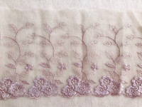 5.5" x 1.1 yds Lace Trim Cotton Embroidered Floral