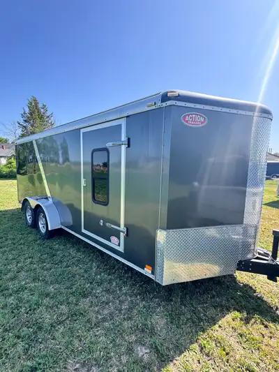 2010 Action 7x18 V Nose Trailer. Great for hauling Motorcycles. Can fit 4 large touring bikes. Or AT...