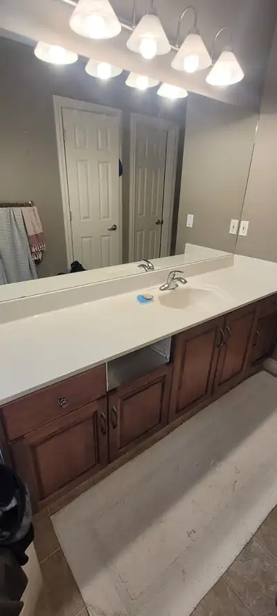 Bathroom cabinet with solid maple doors  and drawers., View more