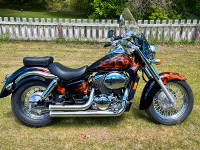 Sell my 2003 Honda Shadow VT750. Custom paint job. Very low km (6,041). New battery. I’m the 2nd own...