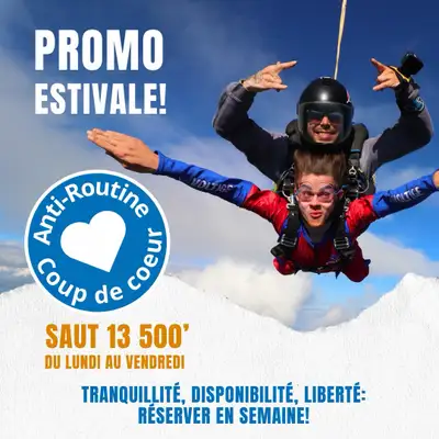 Saut en parachute en tandem à 13 500 pieds - valide en semaine à l’école de parachutisme voltige . L...