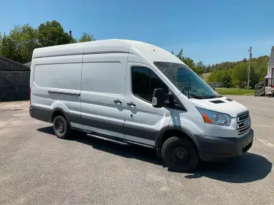 2015 ford transit 350 echo boost high roof elongated with 222,000 kl. Has vinyl wrap glue residue to...