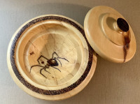 Custom Wood Burned Spider Web Bowl