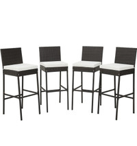 Set of 4 Patio Wicker Barstools 