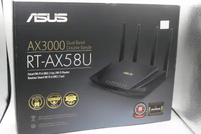 ASUS RT-AX58U(AX3000) Dual Band WiFi 6 Extendable Router (#40734, View more