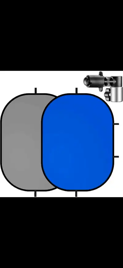 Selens 3x5ft Blue Grey Backdrop for Photography, 2-in-1 Collapsible Background Panel with Clip and C...