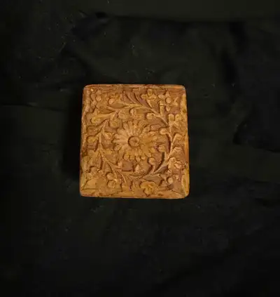 Vintage Wooden Velvet Trinket Jewelry Decor Box, View more