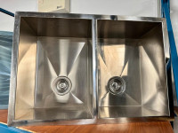 Double under mount stainless steel kitchen sink