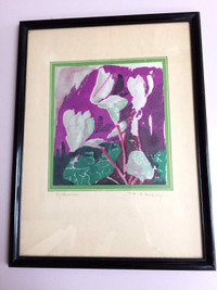 Vintage F R Halliday Floral Paintings on Silk